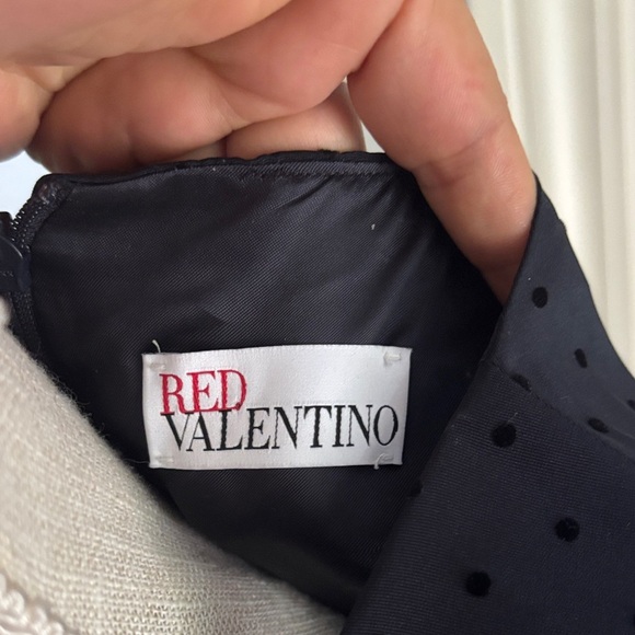 RED Valentino One Shoulder Black Polka Dot Dress - Picture 2 of 9